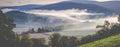 Scottish Foggy Morning Panorama Royalty Free Stock Photo