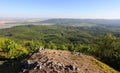 Panorama of forest and mountain in Carpathian with sun, Slovakia Royalty Free Stock Photo