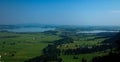 Panorama of Forggensee and Bannwaldsee, Schwangau Bayern Germany Royalty Free Stock Photo