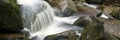 Panorama format landscape of waterfall in forest Royalty Free Stock Photo