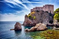 Panorama Fort of St. Lawrence, Fort Lovrjenac in Dubrovnik Royalty Free Stock Photo