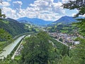 Panorama from the Fortress Hohenwerfen or View from the Fort Hohenwerfen, Pongau