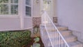 Panorama frame Concrete steps leading to a front door Royalty Free Stock Photo