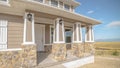 Panorama frame Front porch and door of new two storey home