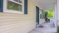 Panorama frame Long covered veranda in front of a timber house Royalty Free Stock Photo