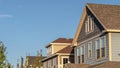 Panorama frame Looking up at upper floors of residential homes Royalty Free Stock Photo