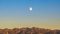 Panorama frame Moonrise over the rugged mountains in Provo Canyon