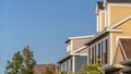 Panorama frame Row of upper floor facades of urban homes