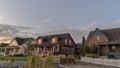 Panorama frame Three homes on a modern housing estate Royalty Free Stock Photo