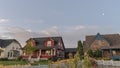 Panorama frame Three houses on a modern housing estate Royalty Free Stock Photo