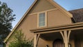 Panorama frame Top floor window in roof apex on a modern house