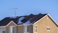 Panorama frame Two angled solar panels on a house roof Royalty Free Stock Photo