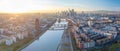 Panorama of Frankfurt am Main, Germany at sunset Royalty Free Stock Photo