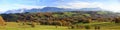 Panorama at French Alpes autumn