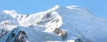 Panorama of the French Alps mountain in winte Royalty Free Stock Photo