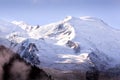 Panorama of the French Alps mountain in winte Royalty Free Stock Photo