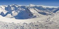 Panorama of the French Alps mountain in winter Royalty Free Stock Photo