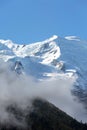 Panorama of the French Alps mountain in winte Royalty Free Stock Photo