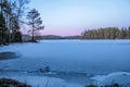 Swedish frozen lake Royalty Free Stock Photo