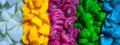 Panorama on a fruit composition with color transformed Royalty Free Stock Photo