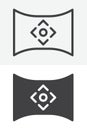 Panorama game control vector icon set in line and solid different style Royalty Free Stock Photo