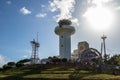 Panorama of Ganjeolgot Lighthouse and the Ganjeolgot building Complex with Communication Tower. Easternmost Point of Peninsula in