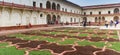 Panorama of the garden design at the courtyard of the Red Fort in Agra