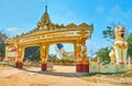 Panorama of the gate of Mya Tha Lyaung Buddha Temple, Bago, Myanmar