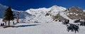 Panorama of Gavarnie-Gedre ski resort seen from picnic area Royalty Free Stock Photo
