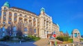 Panorama of Gellert Spa Hotel and Source House, on Feb 22 in Budapest, Hungary