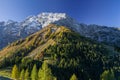 Panorama german-austrian alps near Berchtesgaden in autumn.