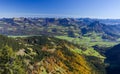 Panorama german-austrian alps near Berchtesgaden in autumn.