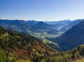 Panorama german-austrian alps near Berchtesgaden in autumn.