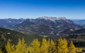 Panorama german-austrian alps near Berchtesgaden in autumn.