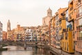 Panorama of Gerona, Costa Brava, Catalonia, Spain. Royalty Free Stock Photo