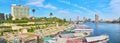 Panorama with Gezira Island port, Cairo, Egypt Royalty Free Stock Photo
