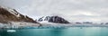 Panorama of a glacier and mountains in Ellesmere Island, part of the Qikiqtaaluk Region in the Canadian territory of