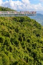 Panorama glass bridge. Rainforest cultural tourism zone Yanoda, Hainan island, Yalong Bay Tropical Paradise Forest Park next to Royalty Free Stock Photo