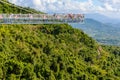 Panorama glass bridge. Rainforest cultural tourism zone Yanoda, Hainan island, Yalong Bay Tropical Paradise Forest Park next to Royalty Free Stock Photo