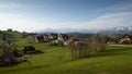 Panorama of Gliczarow Gorny with Tatra mountains in the background