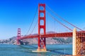 Panorama of the Gold Gate Bridge and the other side of the bay. San Francisco Royalty Free Stock Photo