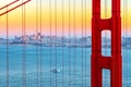 Panorama of the Gold Gate Bridge and San Francisco city at night, California Royalty Free Stock Photo