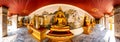 Panorama of Golden Buddha Statue in Phra That Doi Suthep Temple