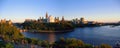 Ottawa Panorama with Parliament Hill and Ottawa River in Evening Light, Ontario, Canada Royalty Free Stock Photo