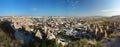 Panorama of Goreme city in Cappadocia, Turkey. Royalty Free Stock Photo