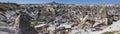 Panorama of Goreme National Park and the Rock Sites of Cappadocia, volcanic landscape UNESCO World Heritage site . Turkey Royalty Free Stock Photo