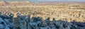 Panorama of Goreme National Park and the Rock Sites of Cappadocia, volcanic landscape UNESCO World Heritage site . Turkey Royalty Free Stock Photo