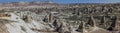 Panorama of Goreme National Park and the Rock Sites of Cappadocia, volcanic landscape UNESCO World Heritage site . Turkey Royalty Free Stock Photo