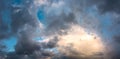 Panorama of gorgeous cloudscape at dusk