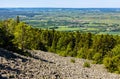 Gory Swietokrzyskie Mountains with Goloborze Lysa Gora stone run slopes on Swiety Krzyz mount hilltop near Nowa Slupia in Poland Royalty Free Stock Photo